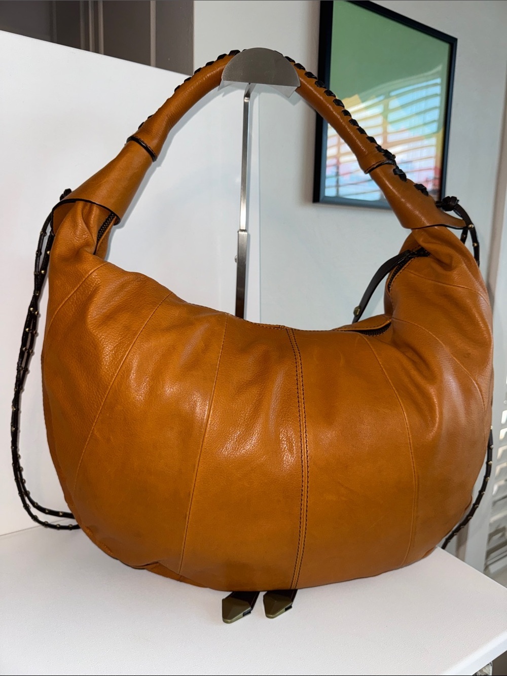 ORYANY Naimi Hobo Bag Whipstitch Slouchy Shoulder Bag Boho Chic - Picture 2 of 12